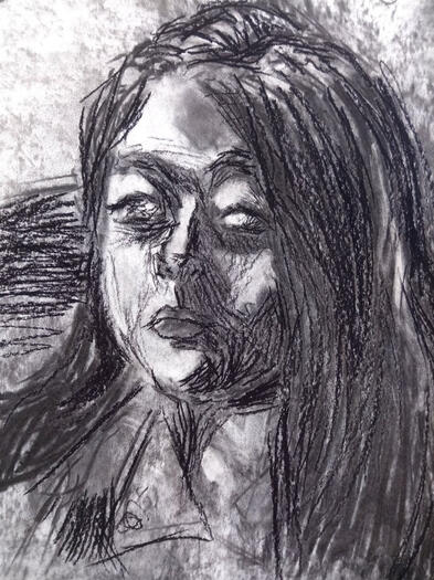"Ire", charcoal on paper, 20-minute study